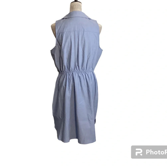 Venus dress size 16 chambray blue sleeveless elastic waist surplice top causal - Picture 3 of 8